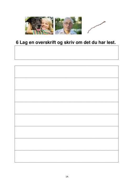 Fokus på skriving - hefte 2 - Gutt koser med hund - Tekst 1A side 3