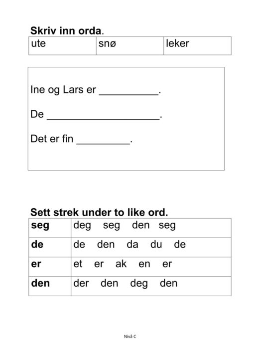 Alle må lese mye - Hefte 5 - Tekst 7. I snøen. Nivå C_2