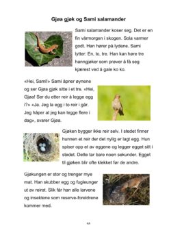 Bokmål eksempel fra Dyrene i skogen tekst 4A side 1