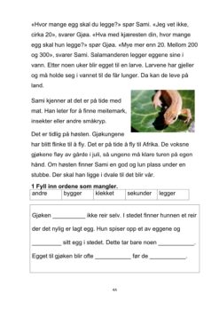 Bokmål eksempel fra Dyrene i skogen tekst 4A side 2