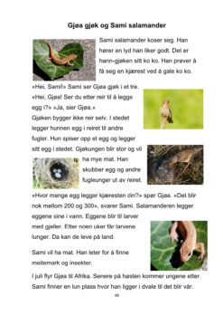 Bokmål eksempel fra Dyrene i skogen tekst 4B side 1