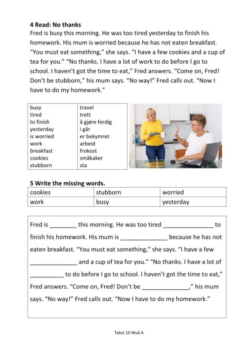 Eksempel side 2 av Everyday English - Hefte 2 Nivå A